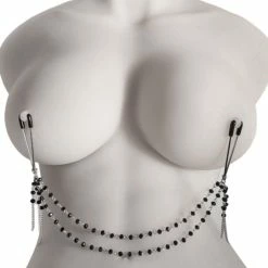 Top 10 🛒 Bondara&Sex Onyx Beaded Chain Sliding Nipple Clips 💯