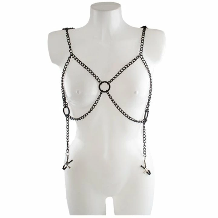 Wholesale π Bondara Black Chain Bra With Nipple Clamps β 3 Wholesale π Bondara Black Chain Bra With Nipple Clamps β