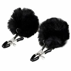Hot Sale 👍 Bondara Black Super Furry Nipple Clamps 💯