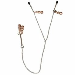 Promo 🔥 Bondara Rose Gold Beaded Tweezer Nipple And Clit Clamps ⌛