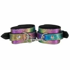 Wholesale 🌟 Bondara Shiny B!tch Holographic Faux Leather Handcuffs 🛒