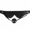 Hot Sale 😍 Bondara Black Faux Leather Blindfold With Ball Gag 🤩