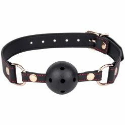 Wholesale 🥰 Bondara Black Contrast Stitch Faux Leather Vented Ball Gag 😍