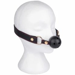 Wholesale 🥰 Bondara Black Contrast Stitch Faux Leather Vented Ball Gag 😍 -Bondage Clothing Sale unnamed file 1262