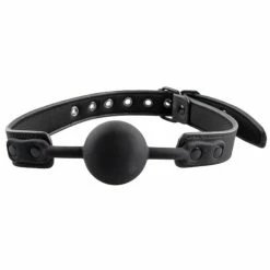 Best Pirce ⌛ Bondara Matte PU Black Silicone Ball Gag 🔥