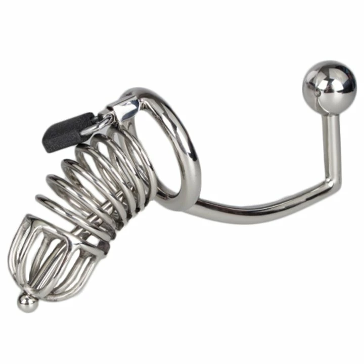 Flash Sale ✔️ Torment Stainless Steel Chastity Cage With Sound & Anal Hook ⭐ 3 Flash Sale ✔️ Torment Stainless Steel Chastity Cage With Sound & Anal Hook ⭐