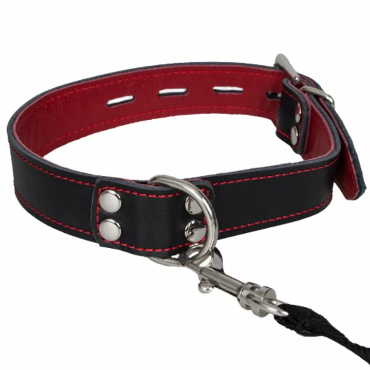 New ๐ฅฐ Bondara Luxe Black And Red Leather Collar With Leash ๐งจ 4 New ๐ฅฐ Bondara Luxe Black And Red Leather Collar With Leash ๐งจ - Image 2