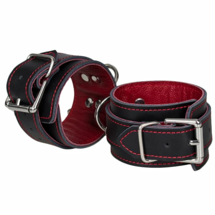 New β Bondara Luxe Black And Red Leather Handcuffs π₯ 6 New β Bondara Luxe Black And Red Leather Handcuffs π₯ - Image 4