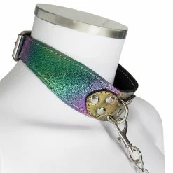 Hot Sale 🎁 Bondara Shiny B!tch Holographic Faux Leather Collar And Leash ✨ -Bondage Clothing Sale unnamed file 194