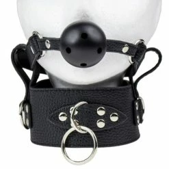 Deals ⌛ Bondara Black Posture Collar With Vented Ball Gag 😉