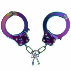 Best Pirce 🧨 Bondara Shiny B!tch Holographic Stainless Steel Handcuffs 😉