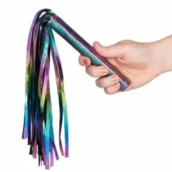 Outlet 🔥 Bondara Shiny B!tch Holographic Faux Leather Flogger - 9.5 Inch ✔️