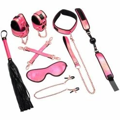 Budget 😉 Bondara Pink Kink Rose Gold 8 Piece Soft Velcro Bondage Set 🎉