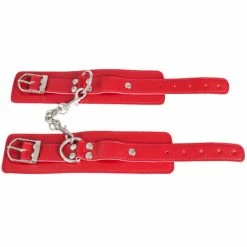 New 🤩 Bondara Red Faux Leather Essential Handcuffs 😍 -Bondage Clothing Sale unnamed file 408
