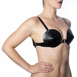 Promo 💯 Bondara Bold Black Faux Leather Bra ⭐
