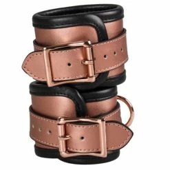 Best deal 🧨 Bondara Luxe Rose Gold Real Leather Ankle Cuffs 🛒