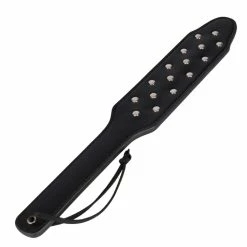 Best Pirce 🎉 Bondara Black Faux Leather Stud Paddle ? 15 Inch 😀